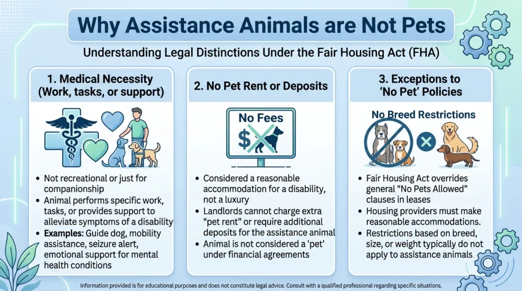 Why Assistance Animals Are Not Treated the Same as Pets in Housing Assistance Animals